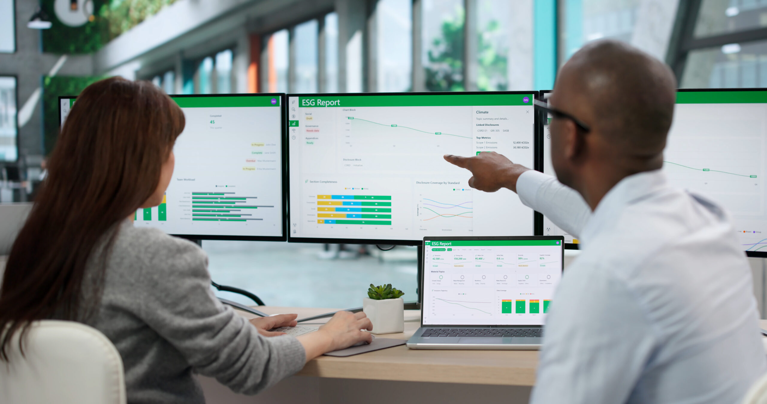 Energy and sustainability performance dashboards used to review organisational energy consumption
